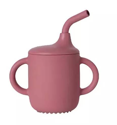 Vaso silicona con tapa y bombilla