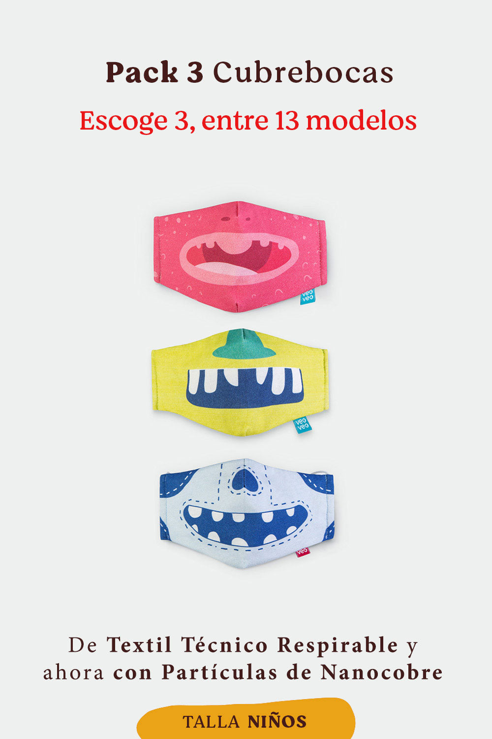 Pack de 3 Cubrebocas (4549513150539)