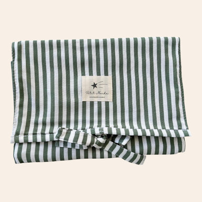 Estuche pañalera lineas verde liso