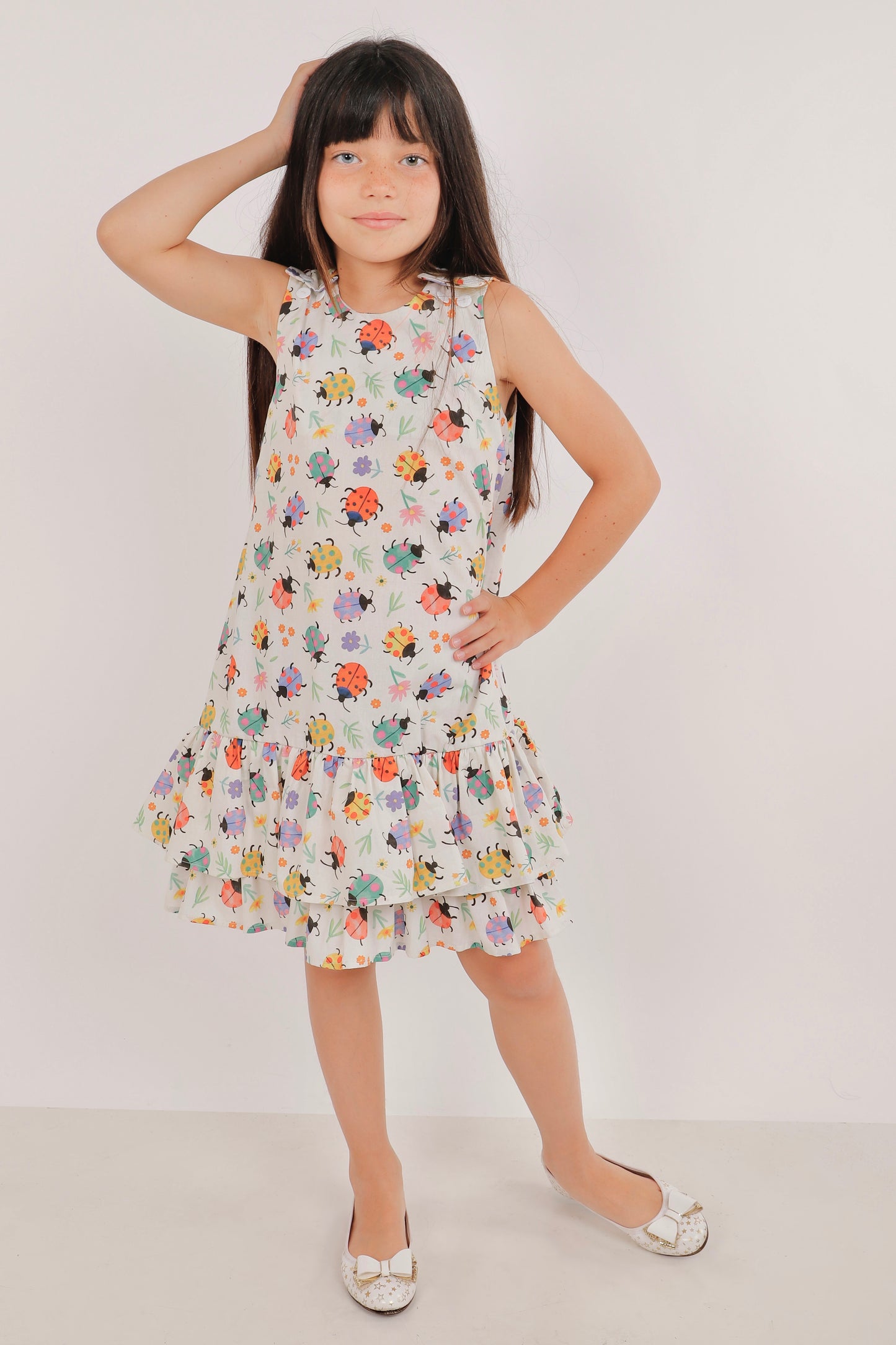 Vestido Expansible Trapecio – Estampado Chinitas 🐞✨