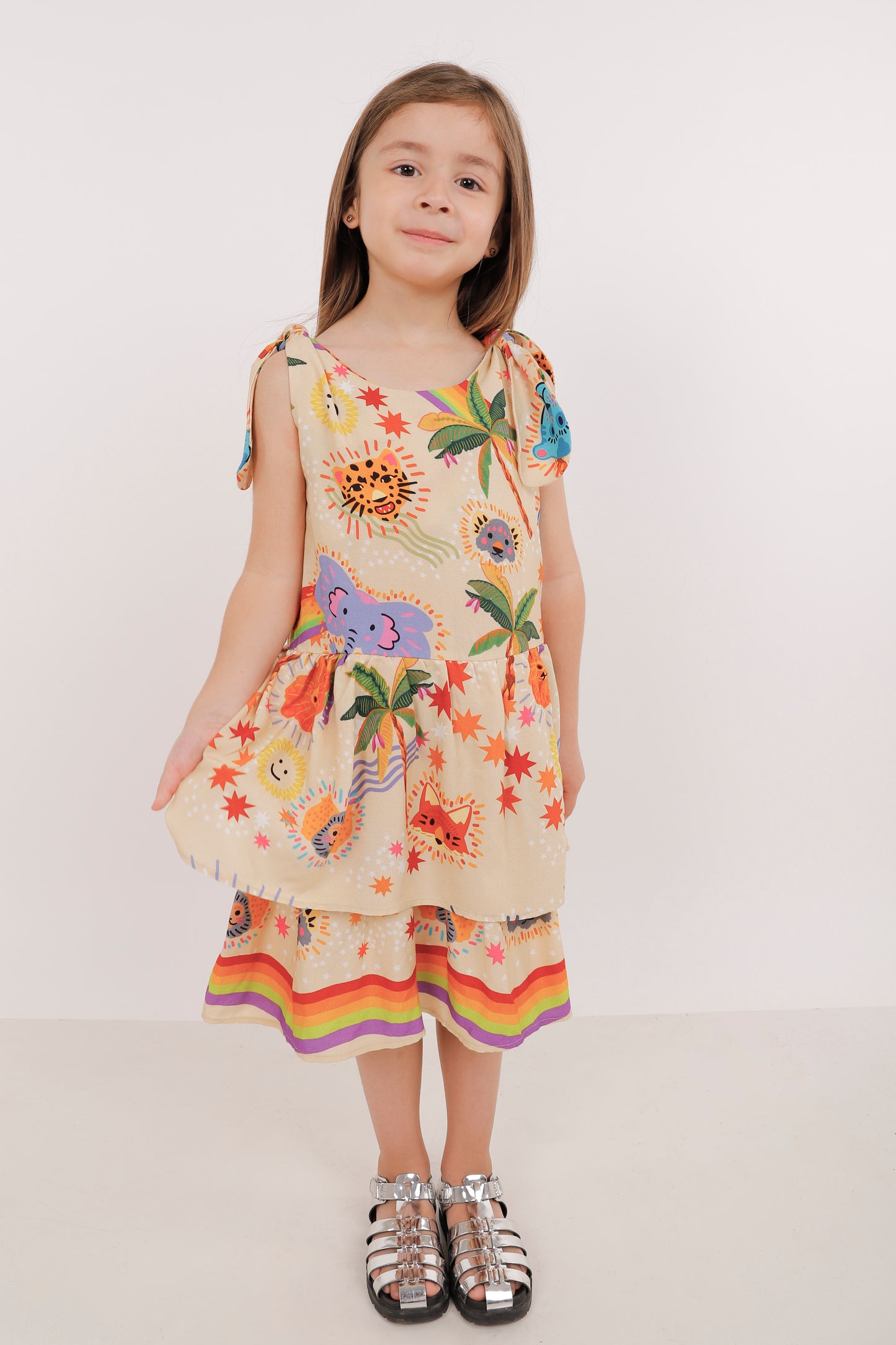 Vestido Expansible de Amarras – Estampado animales ✨🎀