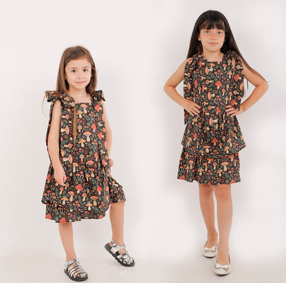 Vestido Expansible de Lacitos – Estampado Hongos 🍄✨