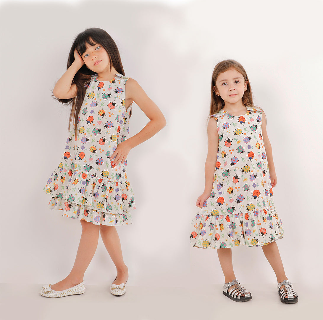 Vestido Expansible Trapecio – Estampado Chinitas 🐞✨